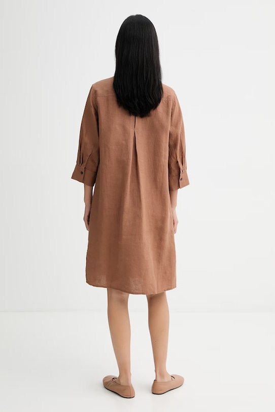 Odzież Marc O'Polo sukienka lniana 5000014942 brązowy