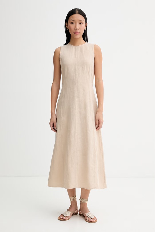 Marc O'Polo poletna obleka lanena bež 5000014008