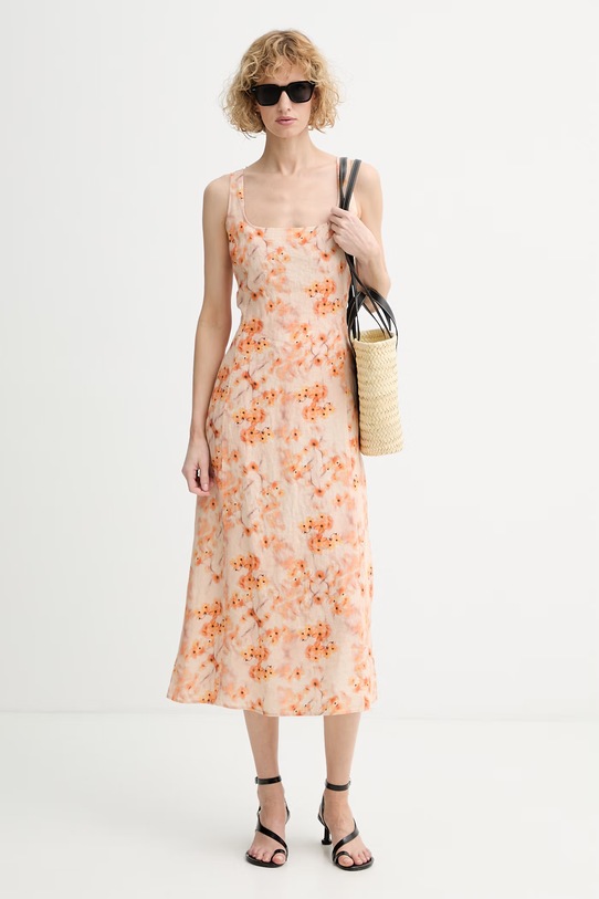 Marc O'Polo літня сукня лляна 5000014012 помаранчевий ZS26