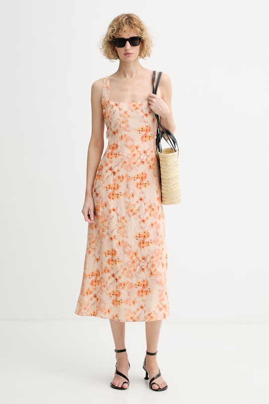 Marc O'Polo літня сукня лляна 5000014012 помаранчевий ZS26