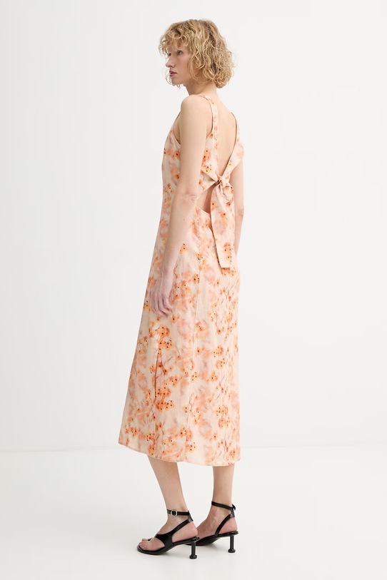 Одяг Marc O'Polo літня сукня лляна 5000014012 помаранчевий