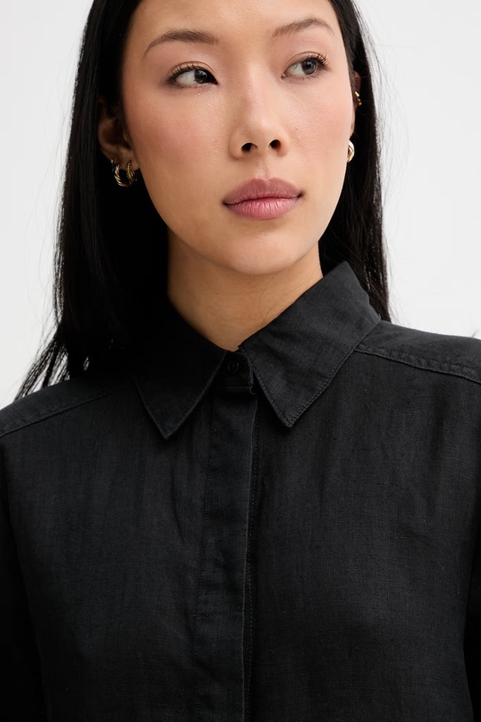 Marc O'Polo sukienka koszulowa lniana czarny 5000014022