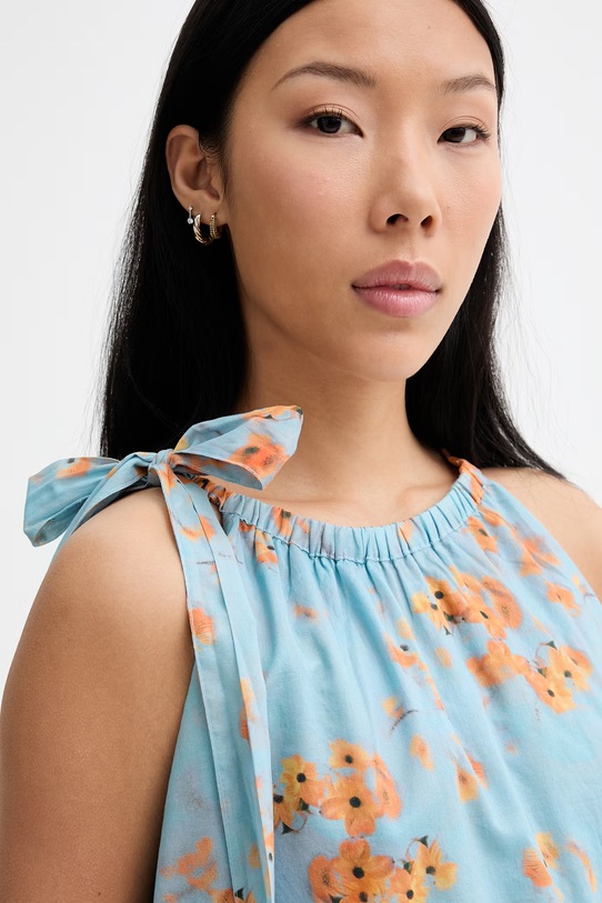 Marc O'Polo sukienka letnia bawełniana niebieski 5000014027