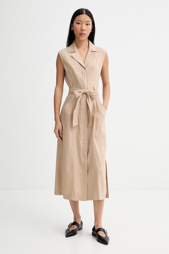 Marc O'Polo σακάκι με λινό μπεζ 5000014050