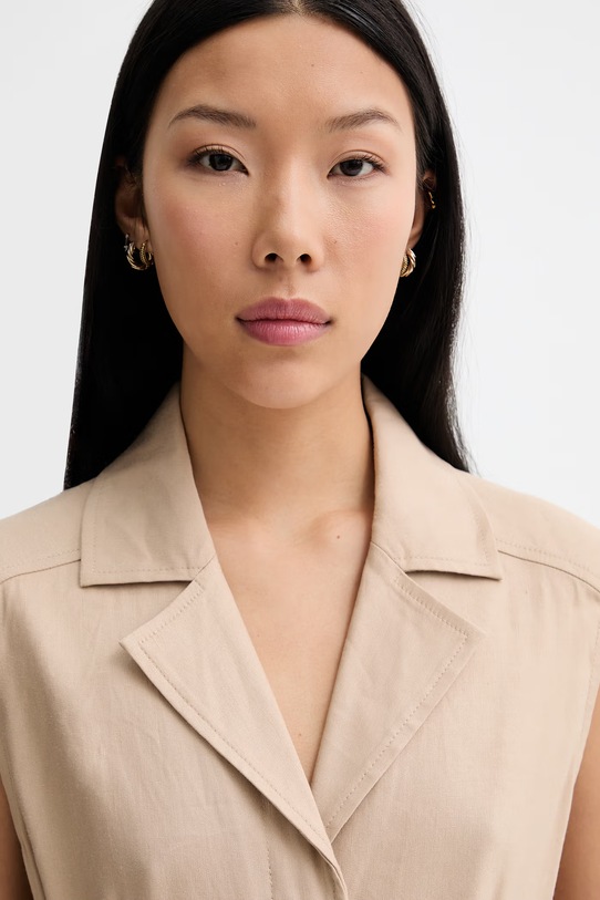 Marc O'Polo σακάκι με λινό μπεζ 5000014050