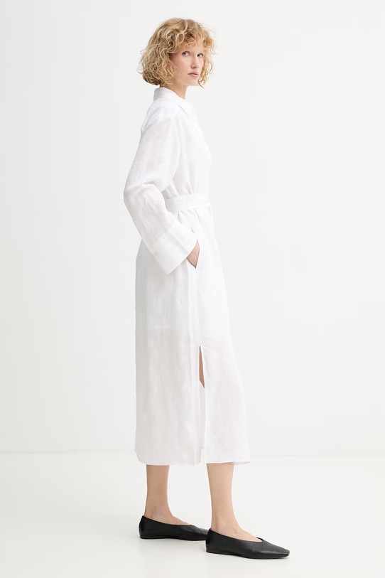 Odzież Marc O'Polo sukienka lniana 5000014056 biały