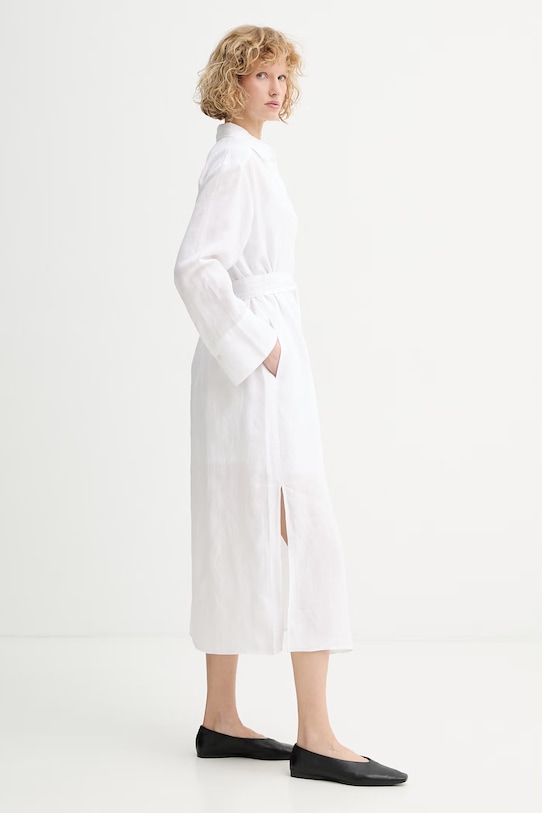 Odzież Marc O'Polo sukienka lniana 5000014056 biały