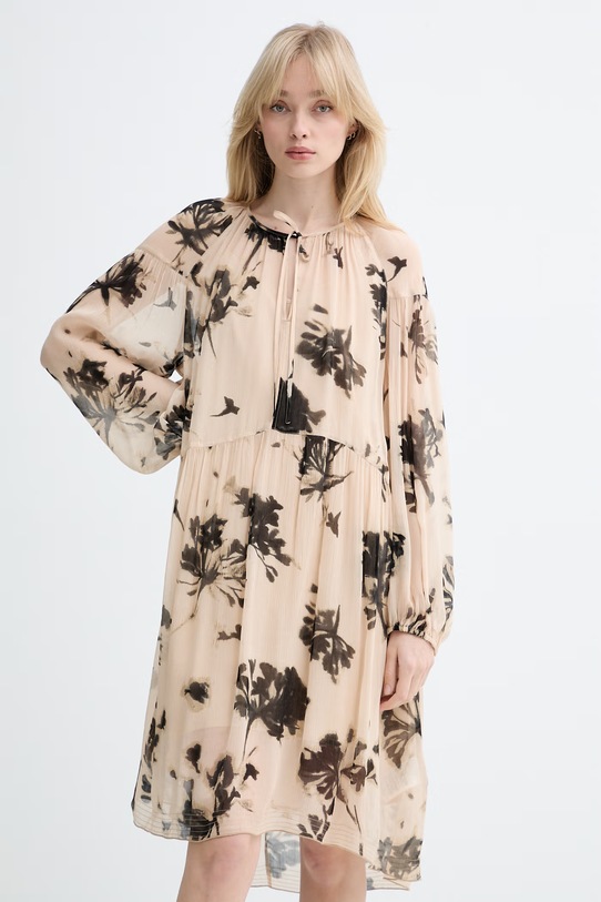 Marc O'Polo φόρεμα babydoll με βισκόζη μπεζ 5000014062