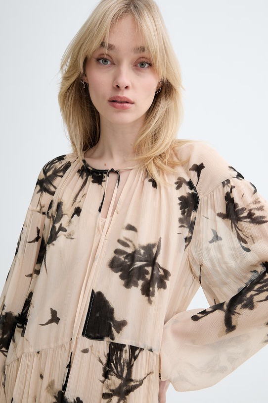 Marc O'Polo φόρεμα babydoll με βισκόζη 5000014062 μπεζ