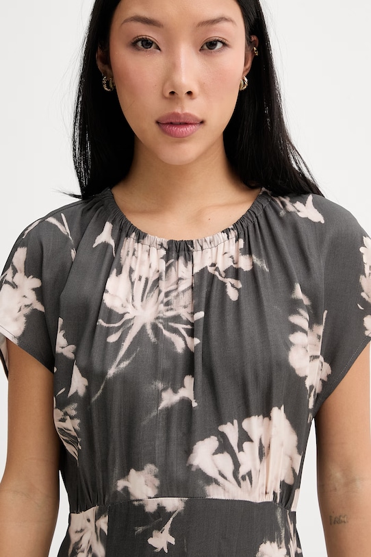 Marc O'Polo sukienka rozkloszowana z wiskozy szary 5000014075