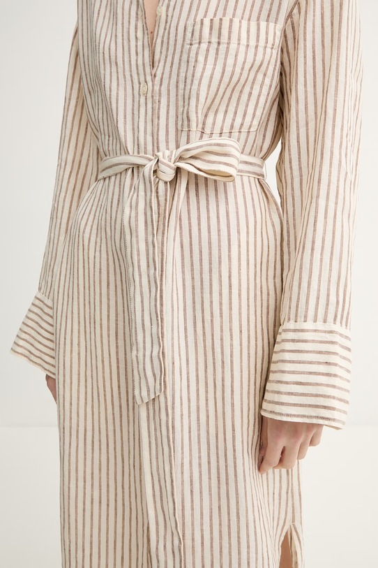 Marc O'Polo srajčna obleka lanena 5000014081 bež