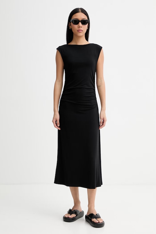 Marc O'Polo φόρεμα με βισκόζη 5000014100 μαύρο ZS26