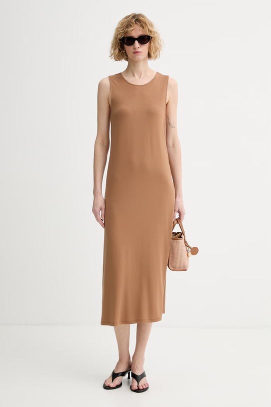 Marc O'Polo sukienka letnia z wiskozy 5000014132 brązowy ZS26