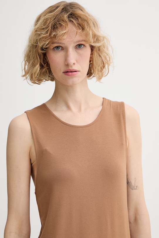 Marc O'Polo sukienka letnia z wiskozy brązowy 5000014132