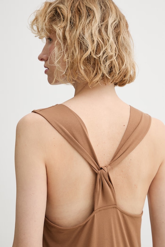 Marc O'Polo sukienka letnia z wiskozy 5000014132 brązowy