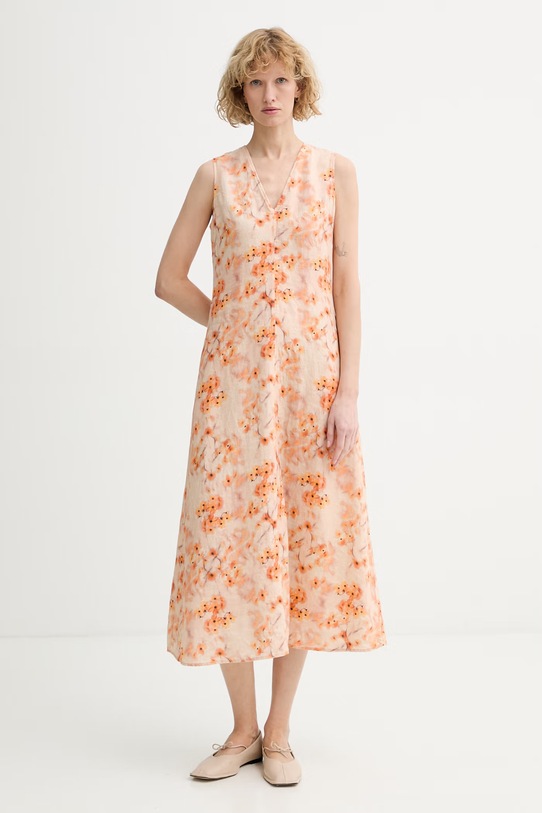 Marc O'Polo rochie de vară din in 5000014995 portocaliu ZS26