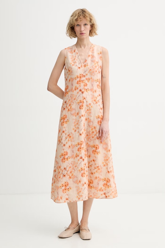 Marc O'Polo rochie de vară din in 5000014995 portocaliu ZS26