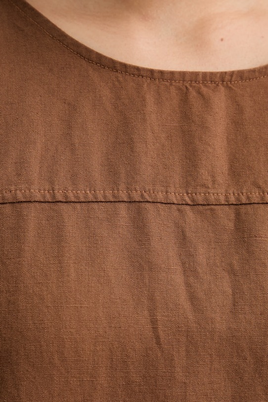 Marc O'Polo sukienka letnia z lnem 5000010265 brązowy