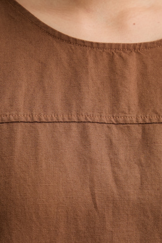 Marc O'Polo sukienka letnia z lnem 5000010265 brązowy