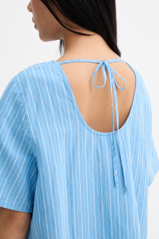 Marc O'Polo šaty s ľanom 5000010551 modrá