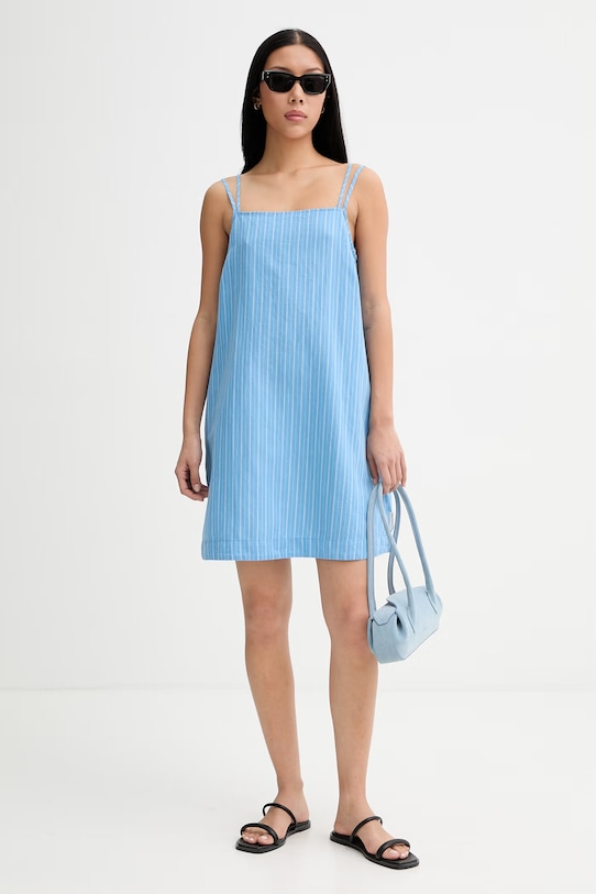 Marc O'Polo sukienka letnia z lnem 5000010555 niebieski ZS26