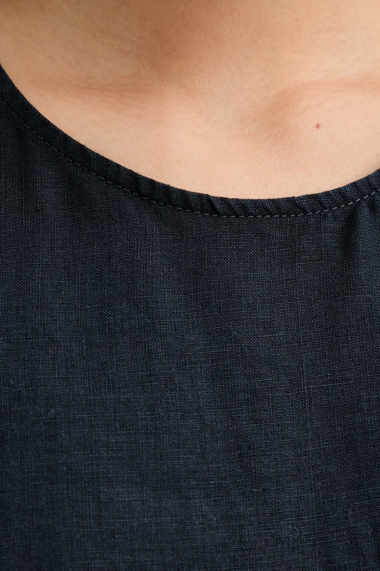 Marc O'Polo šaty ľanové 5000014183 tmavomodrá