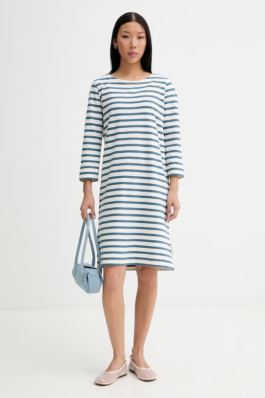 Marc O'Polo sukienka bawełniana 5000014189 turkusowy ZS26