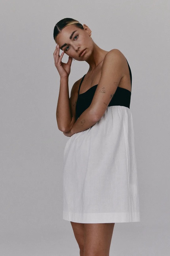 Muuv. ruha pamut DIJOU fehér sukienka.krotka.DIJOU