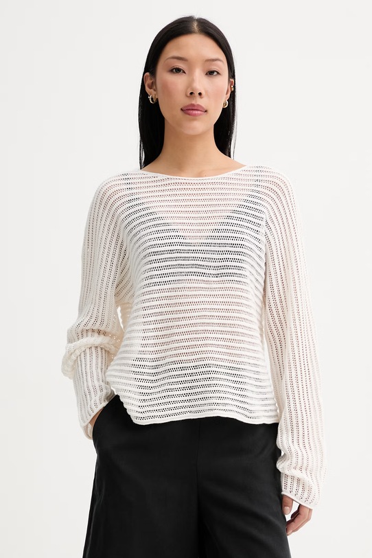 Marc O'Polo sweter damski z lnem beżowy 5000014141