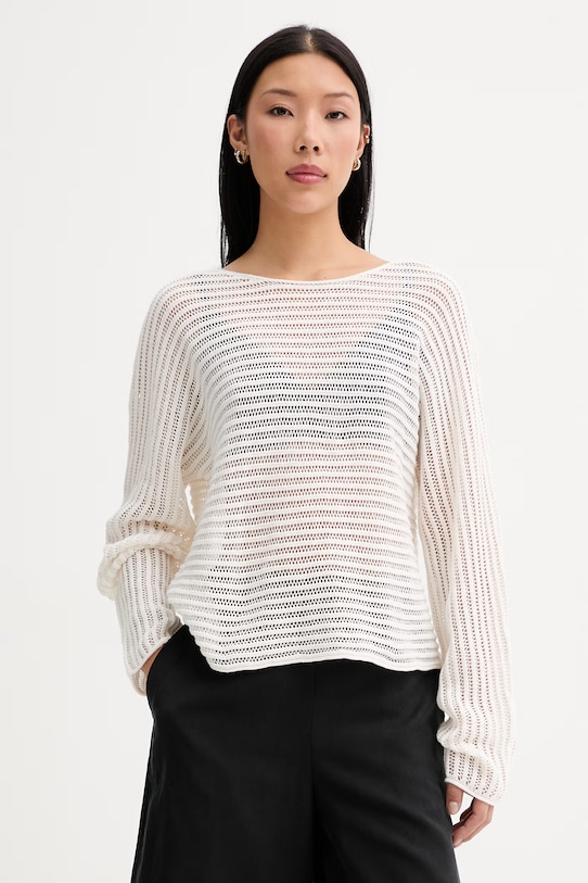 Marc O'Polo sweter damski z lnem beżowy 5000014141