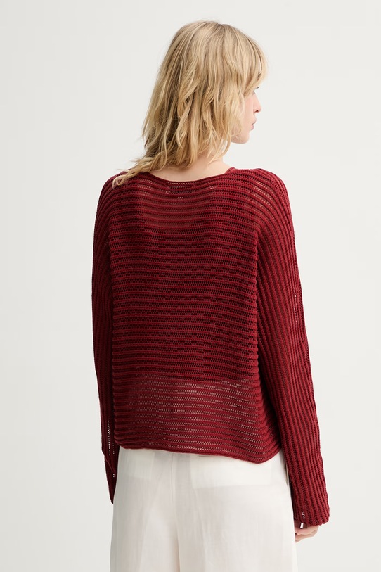 Ρούχα Marc O'Polo πουλόβερ γυναικείο με λινό 5000014141 κόκκινο