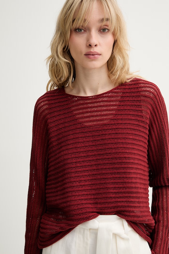 Marc O'Polo πουλόβερ γυναικείο με λινό κόκκινο 5000014141