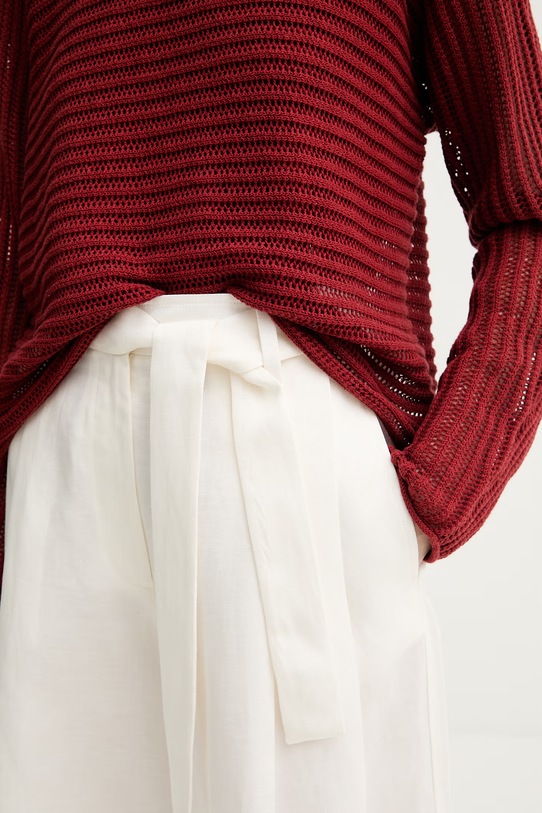 Marc O'Polo πουλόβερ γυναικείο με λινό 5000014141 κόκκινο