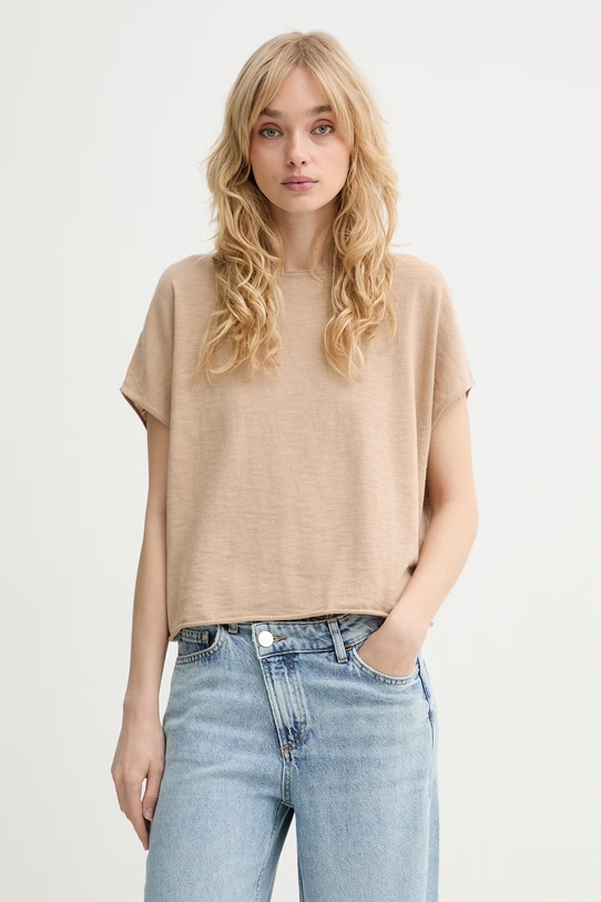 Marc O'Polo топ жіночий з льоном бежевий 5000014147