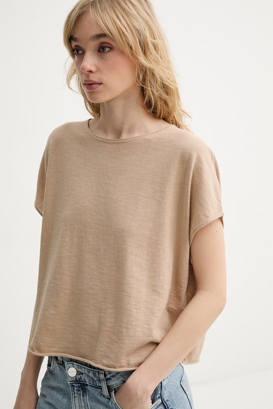 Marc O'Polo топ жіночий з льоном бежевий 5000014147