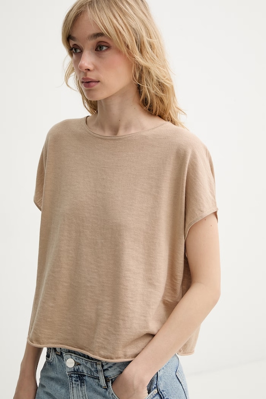 Marc O'Polo топ жіночий з льоном бежевий 5000014147