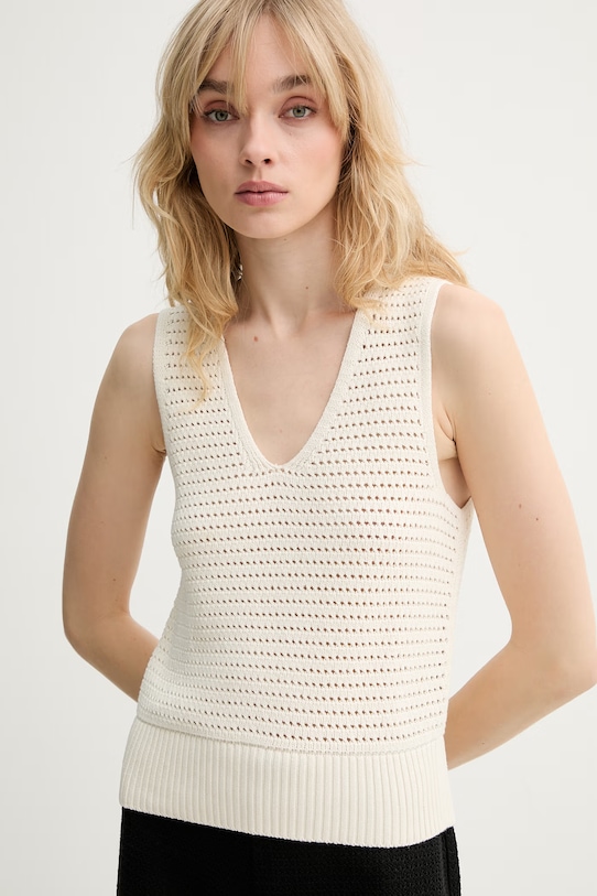 Marc O'Polo vestă pentru femei, din bumbac bej 5000010017