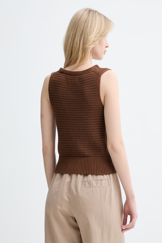 Odzież Marc O'Polo kamizelka damska bawełniana 5000010017 brązowy