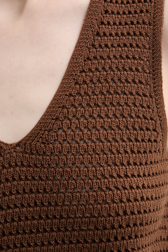 Marc O'Polo kamizelka damska bawełniana 5000010017 brązowy