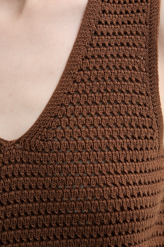 Marc O'Polo kamizelka damska bawełniana 5000010017 brązowy