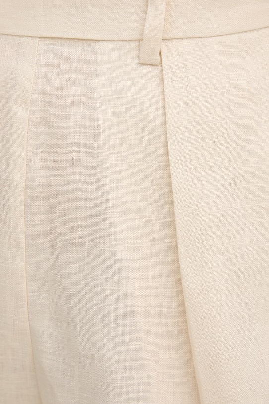 Silvian Heach szorty eleganckie damskie lniane POSANE GPP26186SH beżowy