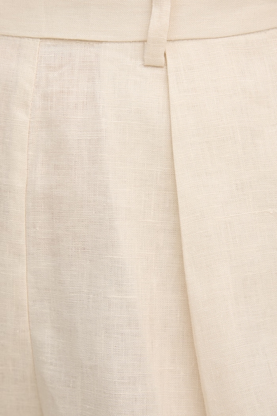 Silvian Heach szorty eleganckie damskie lniane POSANE GPP26186SH beżowy