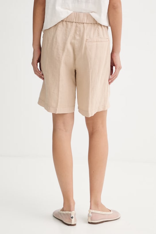Ρούχα Marc O'Polo σορτς γυναικεία λινά 5000014006 μπεζ
