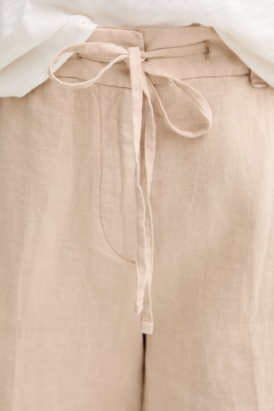 Marc O'Polo σορτς γυναικεία λινά μπεζ 5000014006