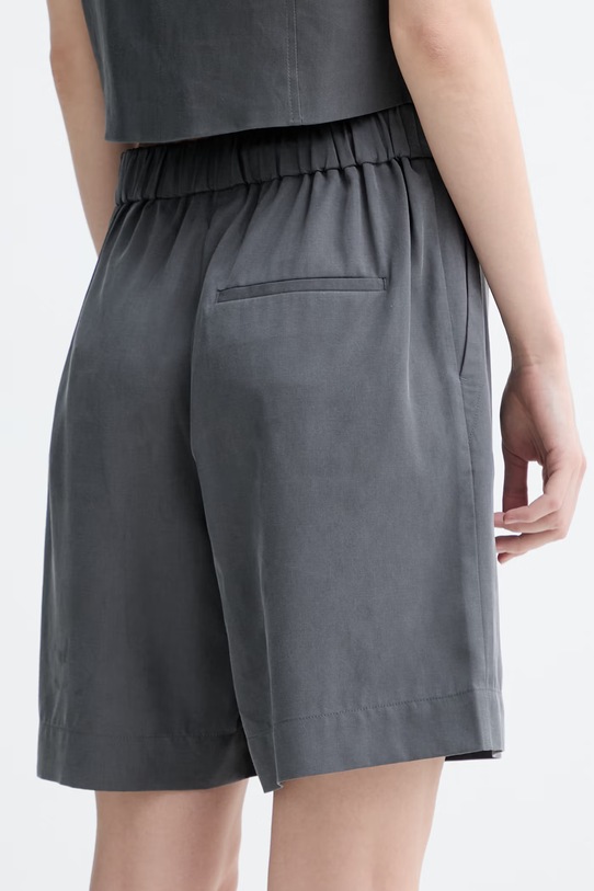 Oblačila Marc O'Polo kratke hlače ženske z dodatkom lanu 5000014067 siva