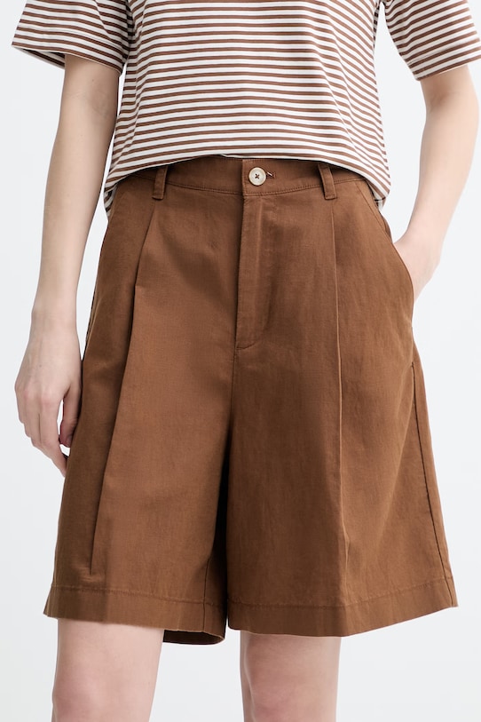 Marc O'Polo pantaloncini da donna con lino marrone 5000011443