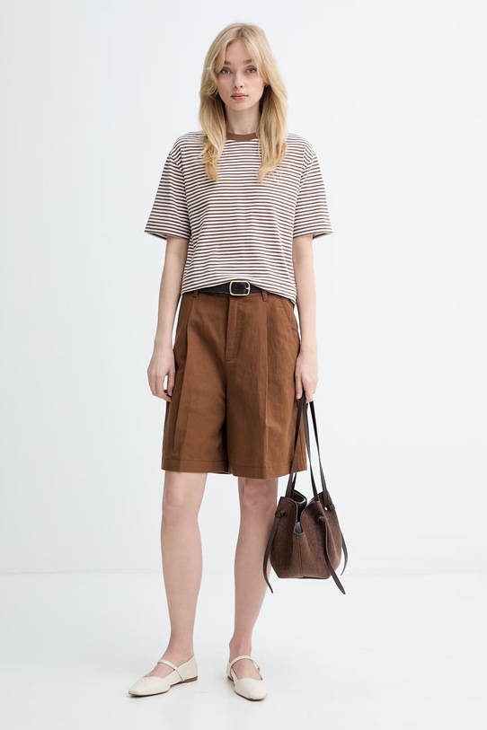 Marc O'Polo pantaloncini da donna con lino 5000011443 marrone ZS26