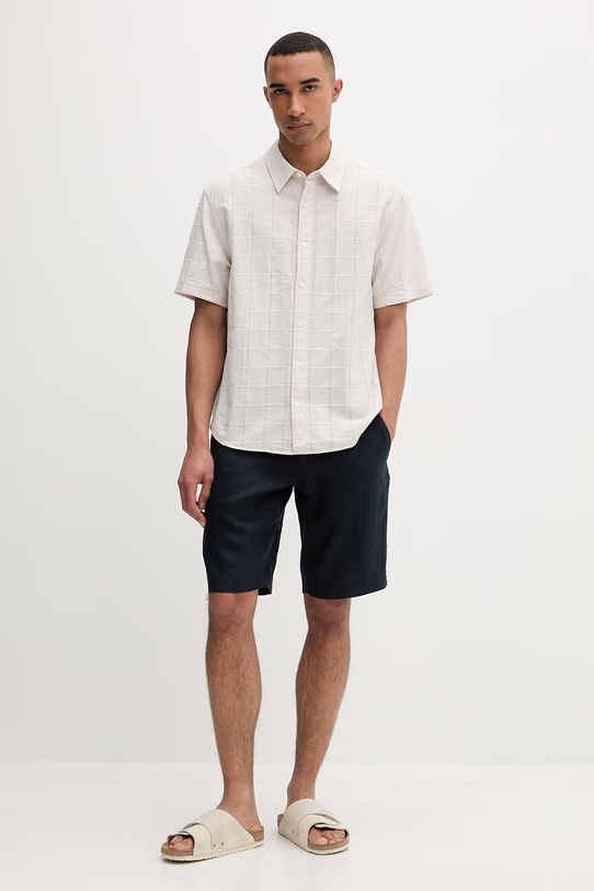 Marc O'Polo szorty męskie lniane 5000013930 granatowy ZS26