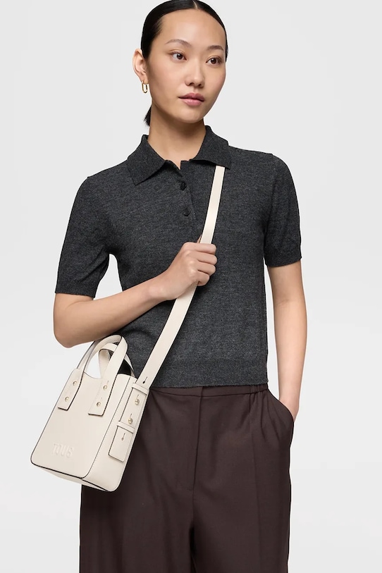 Tous torebka tote damska z imitacji skóry beżowy 2002373701