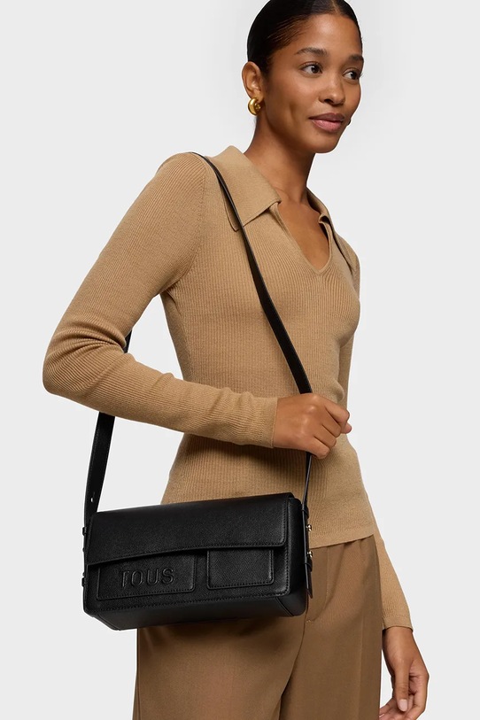 Tous listonoszka damska z imitacji skóry czarny 2002381551